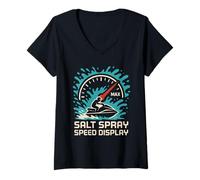 Womens Jet Ski Racer Watercraft PWC Competition Speed Drift Race V-Neck T-Shirt