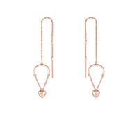 Womens Jewellery Earrings 9K/18K Gold Broken Heart Threader Long Chain with Round Diamond/Moissanite Ear Wire