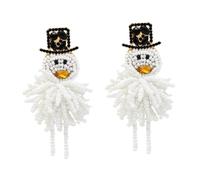 women's jewelry 1 Pair Weave Snowman Women Christmas Dangly Earrings Set Ear Accessories for Casual Jewelry Xmas Party flower brooch