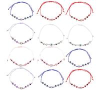 women's jewelry 12pcs Devil Eyes Wrist Cord Bracelets Jewlery Links Charms Evil Eye Charm Pendant Mexican Bead Bracelet Women's European Fashion Resin necklace