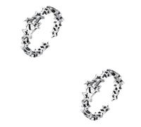 women's jewelry 2 Pcs Pentagram Teen Girl Women’s Finger Decor Stylish Rings Fashion Accessory Stackable Ring Stainless Steel Trim Pure Cupro Trend Jewelry necklace