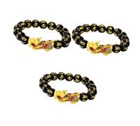 women's jewelry 2pcs Amulet Pi Yao Black Obsidian Wealth Dragon Buddha Bracelets Feng Shui Bracelet Alloy Accessories Boy Friend Male necklace