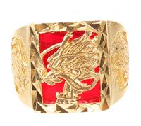 women's jewelry 2pcs Chinese Zodiac Dragon Square Gothic Hip Hop Ring Menu2019s Fashion Jewelry for Festival Goldendoodle Mens Opening Animal Rings Gold Suit Copper Vintage Miss necklace