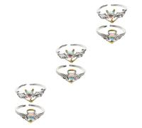 women's jewelry 3sets Moonstone Holder Finger Hand Couple Sizer Double Birthstone Pink Bow Ring Adjustable Band Bracelet for Women Gold Stackable Rings Stand 2pcs*3 necklace
