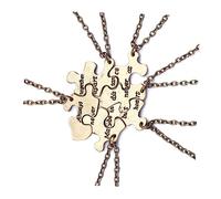 women's jewelry 6pcs Set Puzzle Pendant Trio Apart Friends Making Barb Women Jewelry Accessories Neck Decoration Fashion Necklace necklace