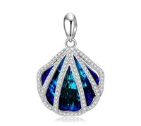 women's jewelry 925 Moon Star Love Blue Heart Pendant Women Sterling Silver Jewelry Gift Butterfly Necklace necklace