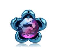 women's jewelry 925 Sterling Silver Butterfly Blue Zircon Flower Heart Skeleton Necklace Chain For Women Fine Jewelry Wedding Gift necklace
