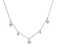 women's jewelry 925 Sterling Silver Gold Zircon Cz Chain Flower Star Chains Choker Necklace Charm Crystal Jewelry necklace
