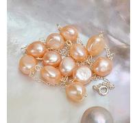 women's jewelry 925 Sterling Silver Long Chain Necklace 8-9mm Natural Baroque Freah Water Pearl Jewelry For Women Ladies Gift 60cm necklace