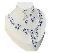 women's jewelry blue drop-shaped cubic zirconia bridal wedding jewelry set bridesmaid jewelry accessories