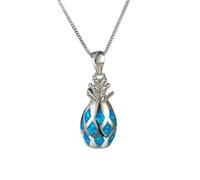 women's jewelry Boho Female Blue White Opal Pendant Silver Color Chain Necklaces For Women Cute Fruit Pineapple Wedding Necklace necklace