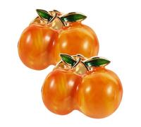 women's jewelry Copper Crafted Yellow Peach Brooch 2pcs Fashionable Lapel for Women Aesthetic Pins Fruit Design Prevent Neck Exposure flower brooch