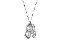 women's jewelry Creative Peanut Pendant Fashion Light Luxury Decorative Gift for Mom and Wife jewelry necklace (Color : Silver) necklace