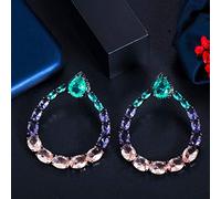 women's jewelry Crystal Round Big Dangle Drop Women Party Earrings Accessories Earing Jewelry necklace