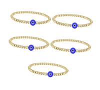 women's jewelry Devil Gold for Women Blue Beaded Bangle Bracelets Evil Eye Good Luck Bracelet Copper Beads necklace