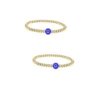 women's jewelry Devil Gold for Women Blue Beaded Bangle Bracelets Evil Eye Good Luck Bracelet Copper Beads necklace