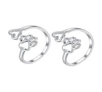women's jewelry Dog Paw Rings Decor The Decoration Modeling Fashion Decorative Finger Jewelry Metal Adjustable Retro Open Ring Alloy Silver necklace
