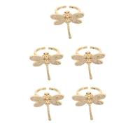 women's jewelry Dragonfly The Sparkling Open Wedding Jewelry Finger Ring Chunky for Coquette Women Rings Zircon Golden necklace
