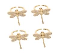 women's jewelry Dragonfly The Sparkling Open Wedding Jewelry Finger Ring Chunky for Coquette Women Rings Zircon Golden necklace