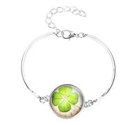 women's jewelry Four Leaf Bracelet Three Chain Cute Charms for Jewelry Making Wrist Sterling Silver Earrings Unique Trendy Bracelets Pendant Phone Lanyard Women Glass Green necklace