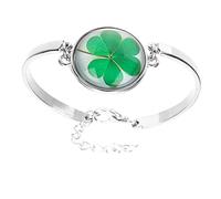 women's jewelry Four Leaf Bracelet Three Chain Cute Charms for Jewelry Making Wrist Sterling Silver Earrings Unique Trendy Bracelets Pendant Phone Lanyard Women Glass Green necklace