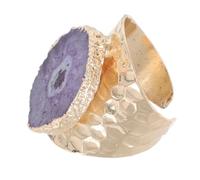 women's jewelry Gold-plated Crystal Selenite Trendy Art Emerald Bracelets Amethyst Rose Fidget Gold Jewelry Rhinestones For Women Stand Rings Simple Agate necklace