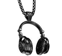 women's jewelry Headphones Alloy Music Pendant Fashion Punk Necklace Hiphop Neck Chain Jewelry Gift for Men Boys Golden necklace
