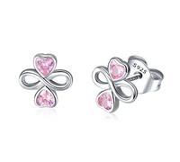 women's jewelry Infinite Love Pink Heart Small Stud Earrings for Women Jewelry Earrings