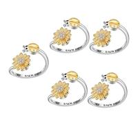 women's jewelry Ladybug Women Sunflower Adjustable Fidget Durable Dot Swabs Racks Stick Fluffy Scrubber Statue Decoration Flower Finger Ring Copper necklace