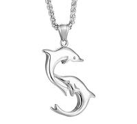 women's jewelry Men's Necklace Dolphin Pendant Titanium Steel Clavicle Chain Beach Jewelry Gentleman's Fashion Accessory necklace