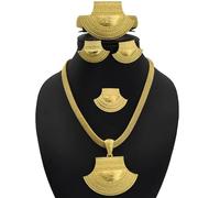 women's jewelry Nigeria Sets For Women Wedding Bracelets Ethiopian Gold Color African Dubai Turkish Jewelry Bridal Ring necklace