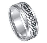 women's jewelry Piano Key Stainless Steel Finger Novelty Rotating Design Comfortable Wear Present Friends Family for Stress Fun Fits necklace