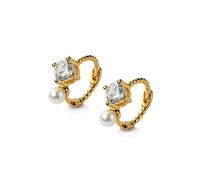 women's jewelry S925 Circle Round Small Single Zircon Pearl Pendant Jewelry Ladies Elegant Party High-end earrings necklace