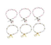 women's jewelry Set 6pcs Acrylic Rose Flower Beads Ladies Lucky Angel Bracelet Baptism Favors Fashionable necklace