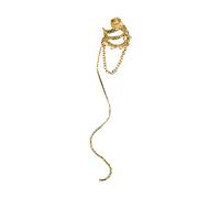women's jewelry Stud Single Ear Non Piercing Clip Cuff Super Long Pearl Tassel Dangle And Dropping Earring Count Pack Of 1 Rams Earrings for Women necklace