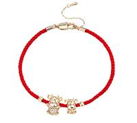 women's jewelry The Ox Red Rope Woven Crystal Cow Wristband Zodiac Womens Bracelet Chinese Traditional Bracelets Jewelry Year of Birth Alloy Miss necklace
