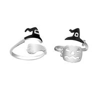 women's jewelry Witch Hat Gold Headband Rings Promise Pumpkin Halloween Garland Jewelry The Chain Adjustable Teen Engagement Accessory Finger Ring Alloy necklace