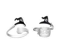 women's jewelry Witch Hat Gold Headband Rings Promise Pumpkin Halloween Garland Jewelry The Chain Adjustable Teen Engagement Accessory Finger Ring Alloy necklace