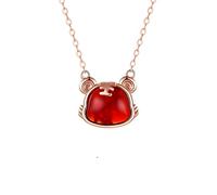 women's jewelry Zodiac Pendant New Red Agate Clavicle Chain Cute Little Tiger Shaped Woman a Good for Girlfriend jewelry necklace necklace