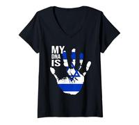 Womens Jewish Flag, Israel Flag, My DNA Is Jewish, Proud Zionist V-Neck T-Shirt