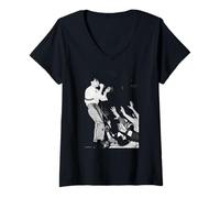 Womens Jim Kerr Simple Minds New Gold Tour 1982 by Virginia Turbett V-Neck T-Shirt