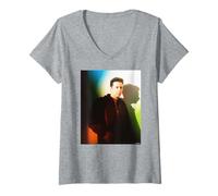 Women's Jim Kerr Simple Minds Portrait By AJ Barratt V-Neck T-Shirt