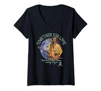 Womens Jimi Hendrix Earth Blues Vintage Band V-Neck T-Shirt