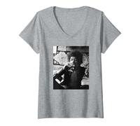 Womens Jimi Hendrix Purple Haze Guitar Legend at Mayfair Flat 1969 V-Neck T-Shirt