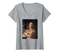 Womens Jimmy Jim Kevin Ellis Boxer NFL Raiders by Michael Grecco V-Neck T-Shirt