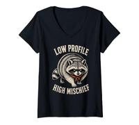 Women's Jimothy Raccoon Low Profile High Mischief V-Neck T-Shirt