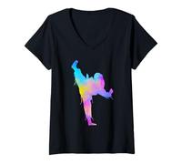 Women's Jiu Jitsu Paint Splashes Kids Karate Jujitsu Judo Mom V-Neck T-Shirt