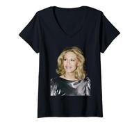 Womens Joan Kennedy Classical Pianist Author by Michael Grecco V-Neck T-Shirt