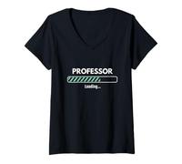 Women's Job Loading Professor Teacher Educator Academic Enthusiast V-Neck T-Shirt