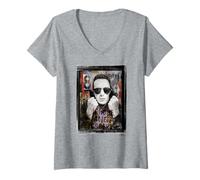 Women's Joe Strummer Clash Ignore Alien Orders Dystopian Artist V-Neck T-Shirt